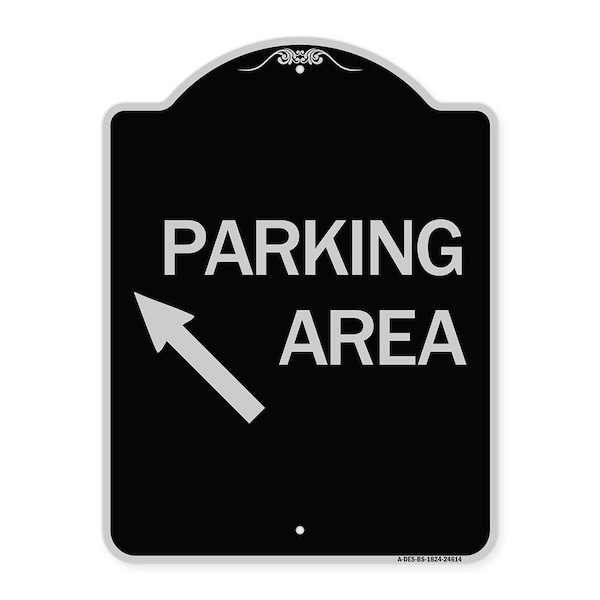 Parking Area Up Left Arrow Symbol Heavy-Gauge Aluminum Architectural Sign, 24" x 18", BS-1824-24614